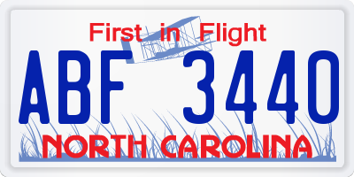 NC license plate ABF3440