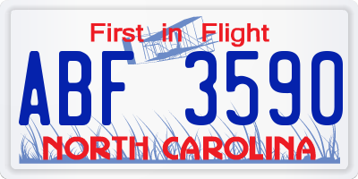 NC license plate ABF3590