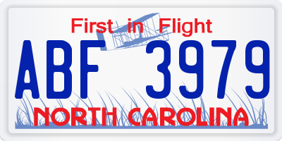 NC license plate ABF3979