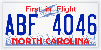 NC license plate ABF4046