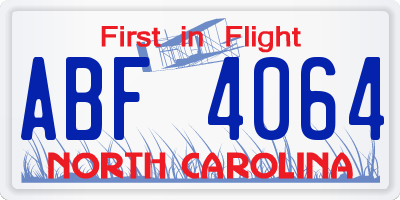 NC license plate ABF4064