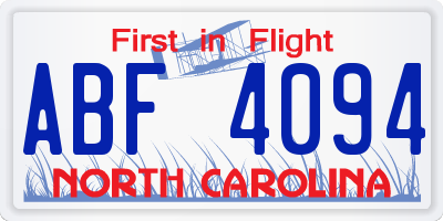 NC license plate ABF4094