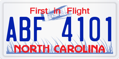 NC license plate ABF4101