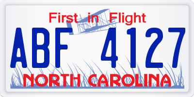 NC license plate ABF4127