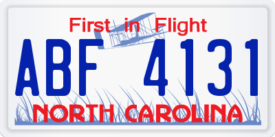 NC license plate ABF4131