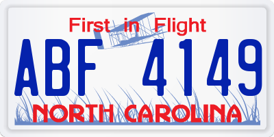 NC license plate ABF4149