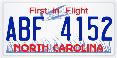 NC license plate ABF4152