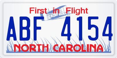 NC license plate ABF4154
