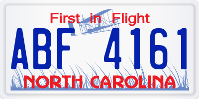 NC license plate ABF4161