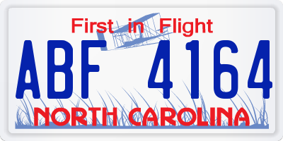 NC license plate ABF4164
