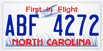 NC license plate ABF4272