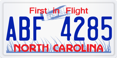 NC license plate ABF4285