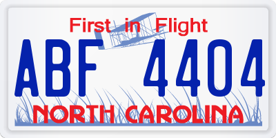 NC license plate ABF4404