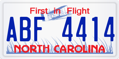 NC license plate ABF4414