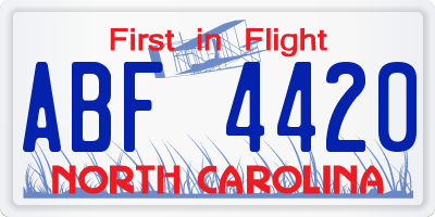 NC license plate ABF4420