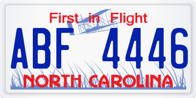 NC license plate ABF4446