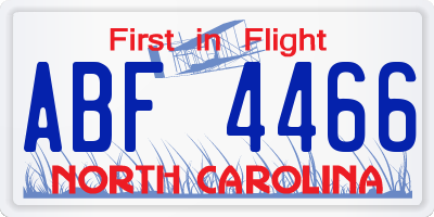 NC license plate ABF4466