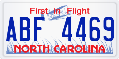 NC license plate ABF4469