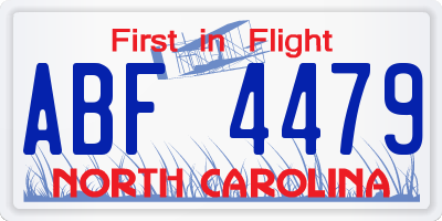 NC license plate ABF4479