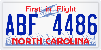 NC license plate ABF4486