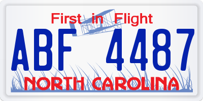 NC license plate ABF4487
