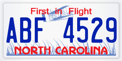 NC license plate ABF4529
