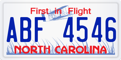 NC license plate ABF4546