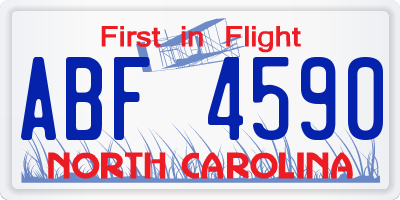 NC license plate ABF4590