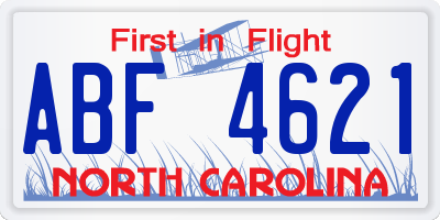 NC license plate ABF4621