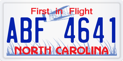 NC license plate ABF4641