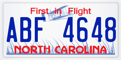 NC license plate ABF4648
