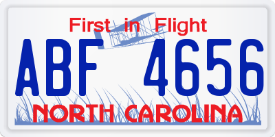 NC license plate ABF4656