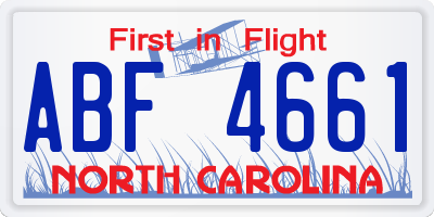 NC license plate ABF4661
