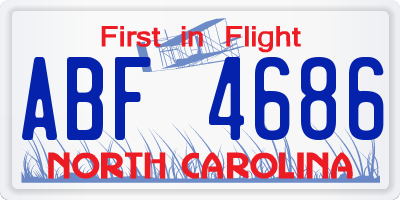 NC license plate ABF4686