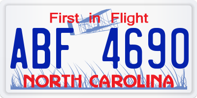NC license plate ABF4690