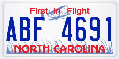 NC license plate ABF4691