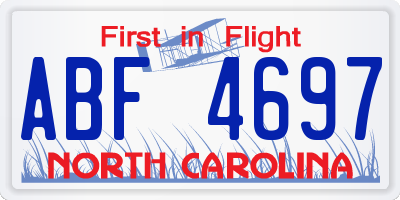 NC license plate ABF4697