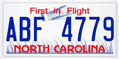 NC license plate ABF4779