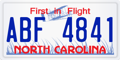 NC license plate ABF4841
