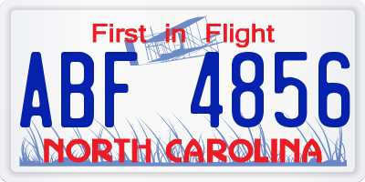 NC license plate ABF4856