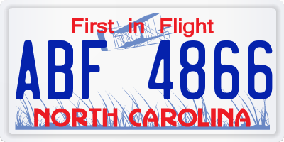 NC license plate ABF4866