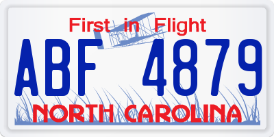 NC license plate ABF4879