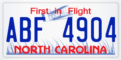 NC license plate ABF4904