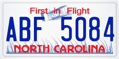 NC license plate ABF5084