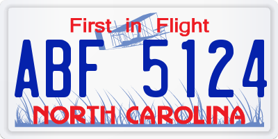 NC license plate ABF5124