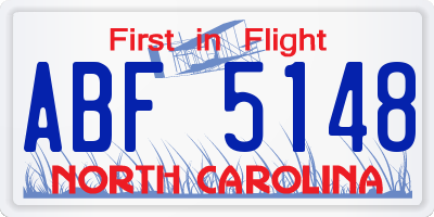 NC license plate ABF5148