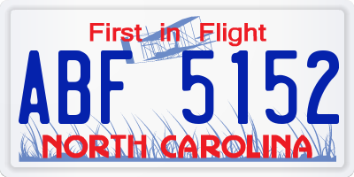 NC license plate ABF5152
