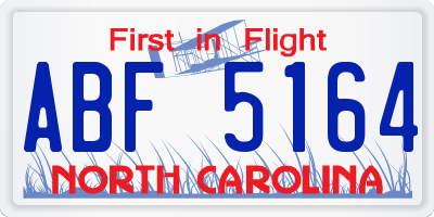 NC license plate ABF5164