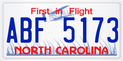 NC license plate ABF5173