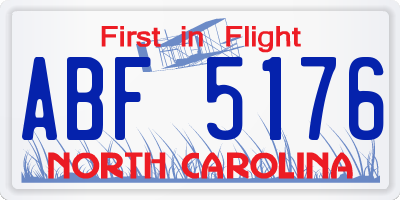 NC license plate ABF5176